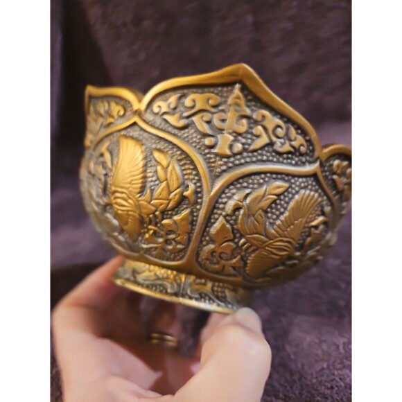 Napcoware Japan Golden Ceramic Blessing Bowl Bedside Trinket Bowl Planter C-9180 - Picture 6 of 13